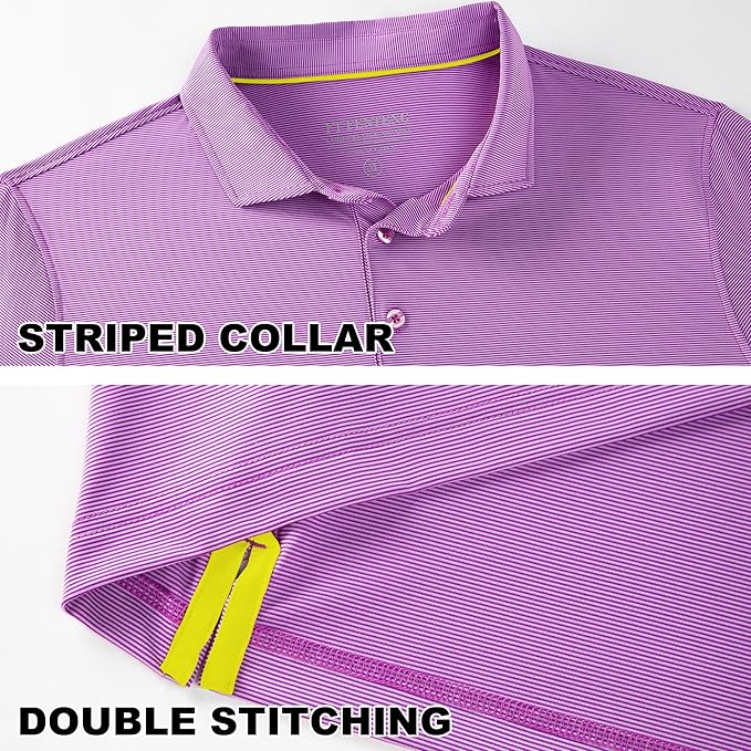 Mens Polo Shirts Short Casual Solid Stylish Dry Fit Performance Designed Collared Golf Polo Shirts for Men