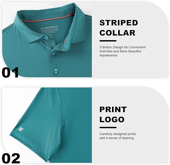 Mens Polo Shirts Short Casual Solid Stylish Dry Fit Performance Designed Collared Golf Polo Shirts for Men