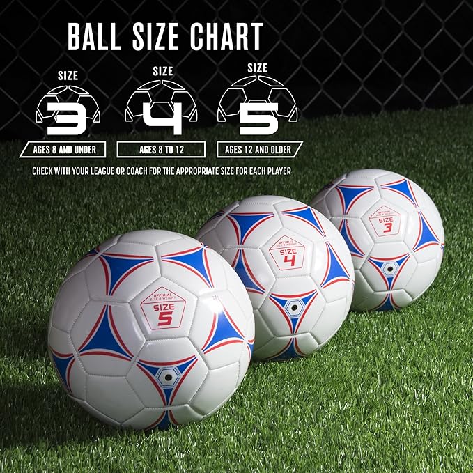 GoSports Premier Soccer Ball with Premium Pump 6 Pack, Size 3