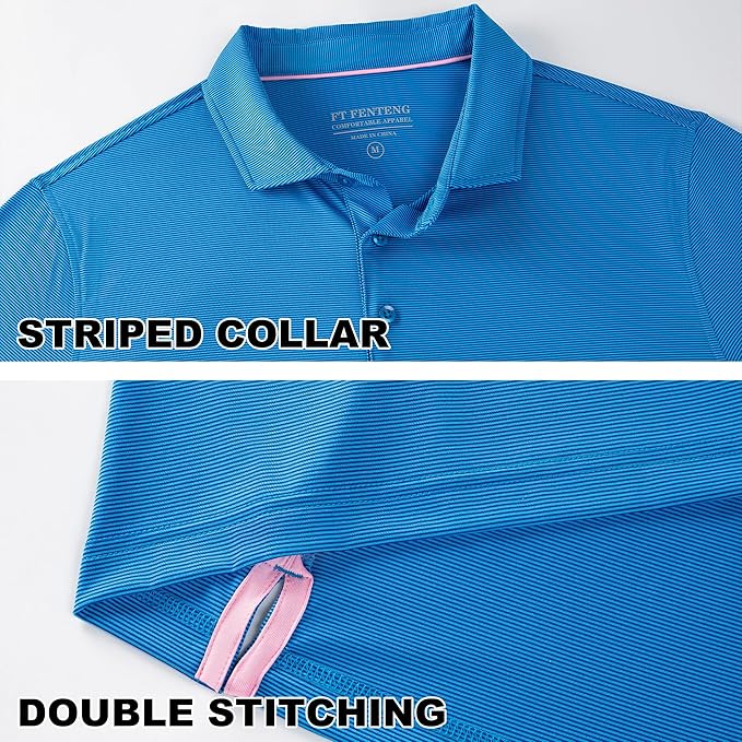 Mens Polo Shirts Short Casual Solid Stylish Dry Fit Performance Designed Collared Golf Polo Shirts for Men