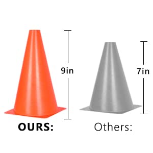 Alyoen 9 inch Orange Traffic Cones, Plastic Sport Cones, Soccer Training Cones for Outdoor Activity & Festive Events (Sets of 10/15/ 20)