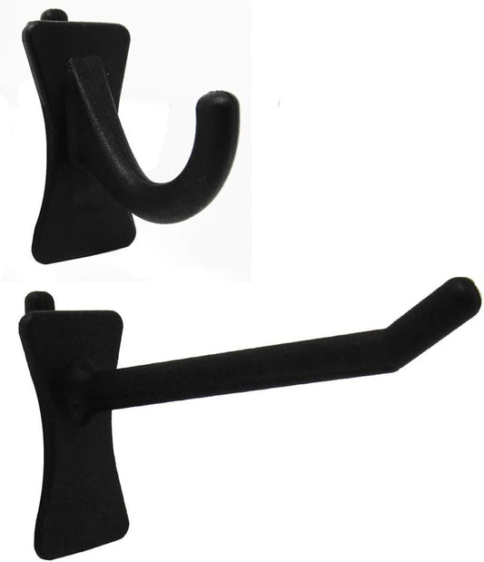 PegPro® J & 2" Hooks Kit for Standard “Wood Fiber” pegboard – Durable Plastic Pegboard Hooks - for Garage, Kitchen, Craft Room, and More (J & 2" Hook - 50 Pack, Black)