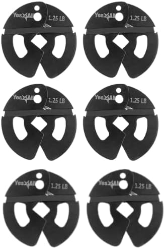 Yes4All Fractional Weight Plates Set, Available In Steel And Rubber, Set of 2/4/6 Plates in 1.25LB, 2.5LB, or 5LB Sizes, Micro Change Plates for Dumbbell and Olympic Barbell Weightlifting