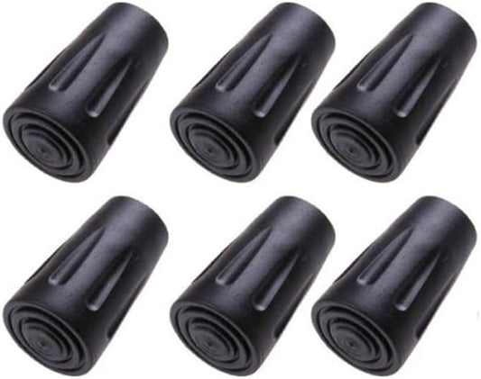 6pcs Walking Stick Tips, Replacement Rubber Tips for Walking Sticks, Trekking Pole Tips Baskets Hiking Pole Tips Feet Shock Absorption Rubber Cane Tips 11mm Diameter Survival Hiking Stick Accessories