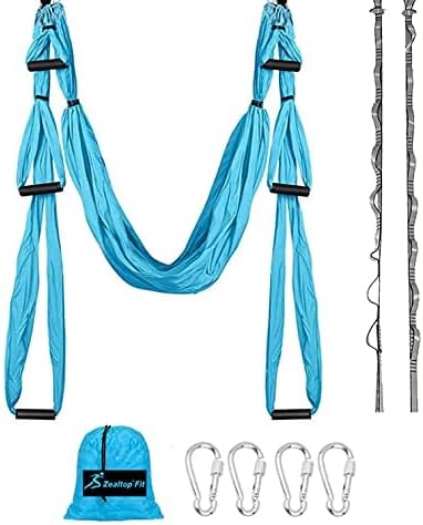 Aerial Yoga Swing Set Yoga Hammock Trapeze Sling Inversion Tool for Indoor Home Fitness (Blue)
