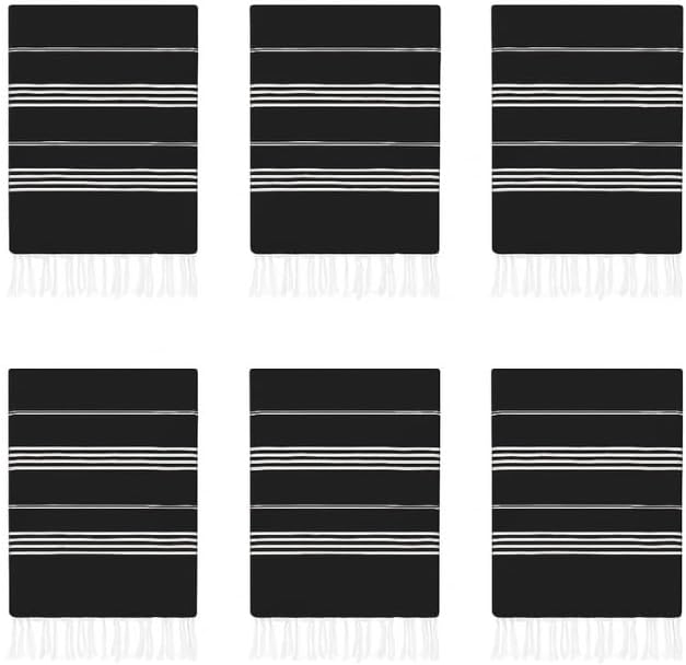 HAVLULAND Turkish Beach Towels Oversized -100% Turkish Cotton Super Soft Lightweight - Absorbent and Quick Drying Bath Towel - Sand Free Beach Towel - Turkish Towels for Adults (Black, 12 Pack)