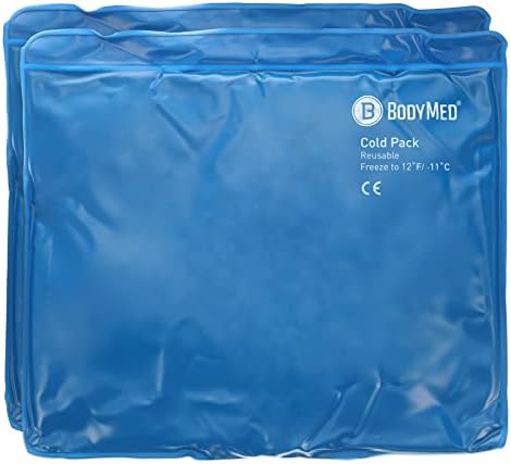 BodyMed Reusable Vinyl Ice Pack (2-Pack) for Knee, Arm, Elbow, Shoulder, Back - Professional Grade Cold Therapy for Injuries, Aches, Swelling, Bruises, Sprains - 14 in. x 12 in. (Standard)
