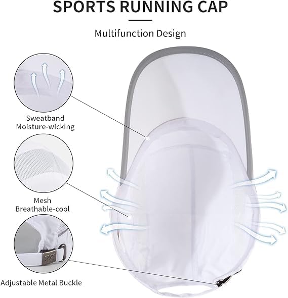 Running Hat Mesh Sports Cap Lightweight Quick Drying Runner Cap for Men Women