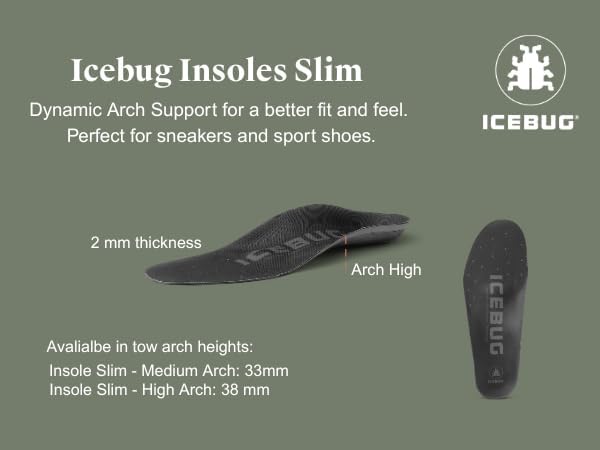 Icebug SLIM Low Cushion Support Insole with Arch Flex Technology