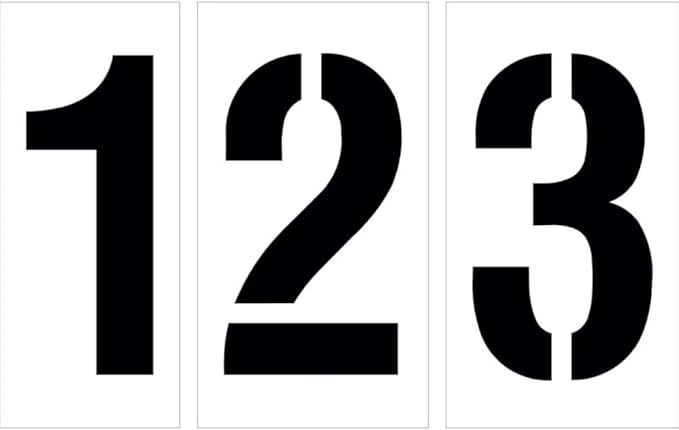 8" Number Stencil Kit | Part#: 10000901 | 10-Piece Kit includes Numbers 0-9 | Number Height is 8" | Flexible and Durable 1/8" PolyTough Lifetime | Precision Marking | Made in USA