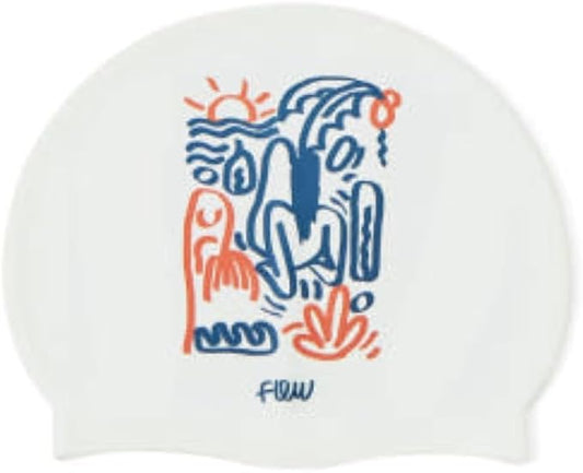 Unisex Silicone Swimming hat That Protects Hair and Ears, Pretty and Cool Artist Collaboration Design Swimming hat