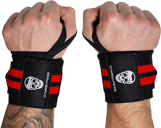 Gymreapers Weightlifting Wrist Wraps (IPF Approved) 18" Professional Quality Wrist Support with Heavy Duty Thumb Loop - Best Wrap for Powerlifting Competition, Strength Training, Bodybuilding