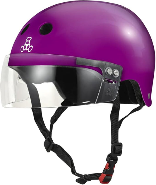 Triple Eight The Certified Sweatsaver Helmet with Visor for Roller Derby, Skateboarding and BMX