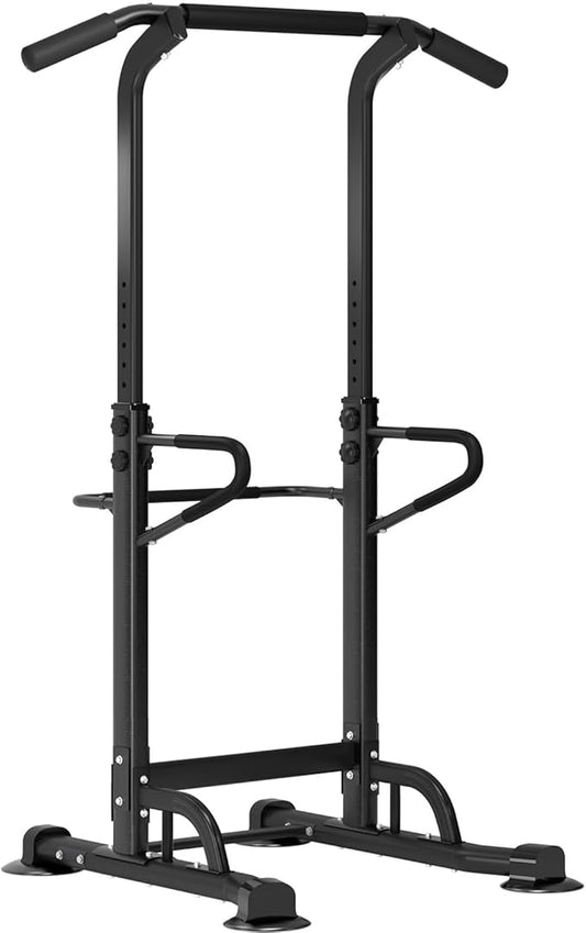 SogesHome Power Tower Adjustable Height Assistive Trainer Dip Station,Pull Up Bar and Dip Stand,Multi-Function Strength Training Fitness Workout Station for Home Gym Fitness Equipment