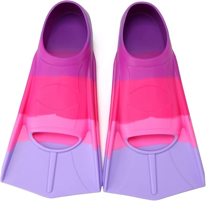 Kids Swim Fins,Short Kids Fins Youth Swimming Flippers for Lap Swimming Training for Children Girls Boys Beginners