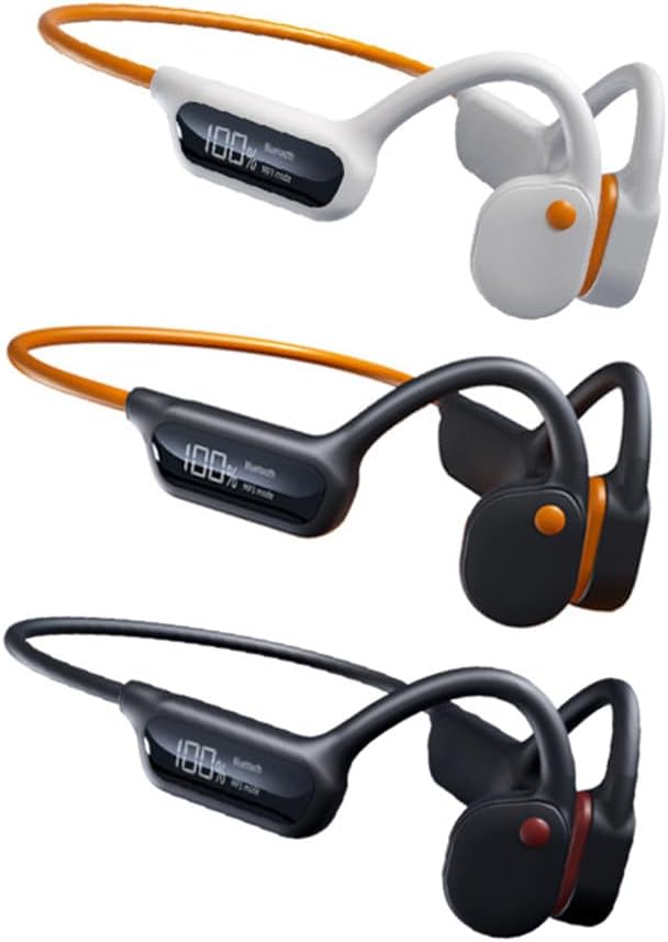 IHAO Swimming Headphones True Bone Conduction Open Ear Headset MP3 Player Built-in 32G Memory IP68 Underwater Waterproof Stereo Bluetooth Earphone for Driving Bicycling Running Skiing-X10 White