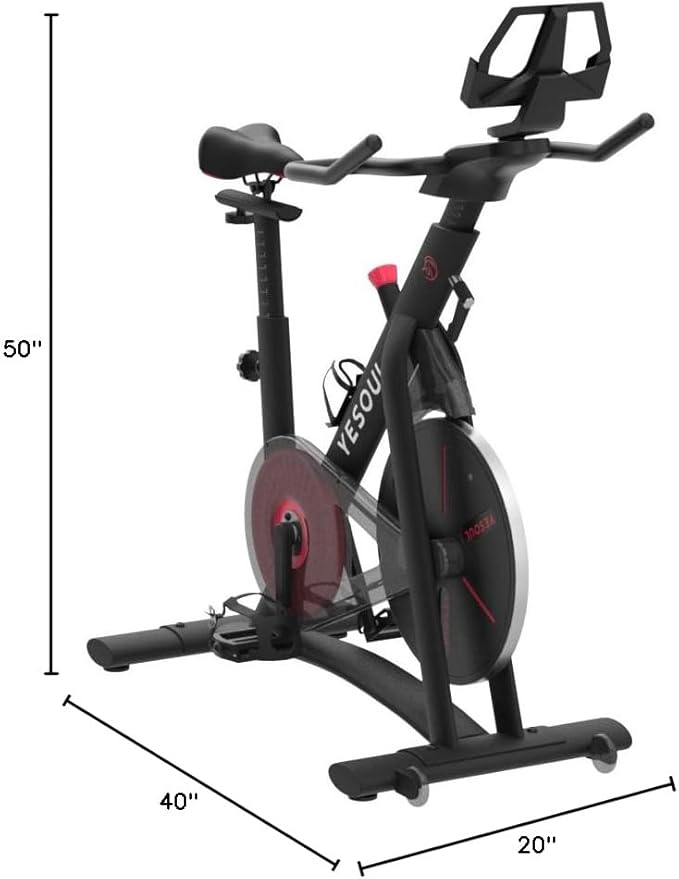 Yesoul Black Exercise Bike for Home,Smart White Cycling Bike Magnetic Stationary Bike, Low Noise Indoor Cycling Bike for Home Gym Electric Stationary Bike with Tablet Mount & Comfortable Seat Cushion for Women Apartment Workout Bike for Fitness