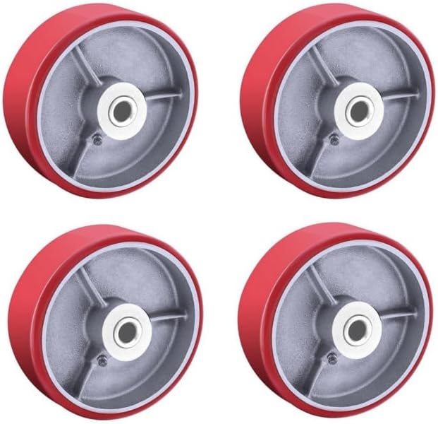 Heavy Duty Casters Wheels 4"5"6"8"DiameterX2"Width Industrial Caster Wheels Polyurethane Wheel with Capacity 800-1,500 lbs/pcs Used in,Trail Jack,Tool Box