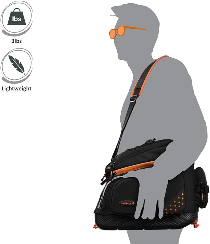 Ibera Bike Bag Expandable Commuter 17-23L - Clip-On Bike Rack Bag with Panniers & Strap - Hard Base, Reflective Trim & Taillight Ready - Ideal for Commuting & Touring - PAKRAK ONLY FOR IBERA RACKS