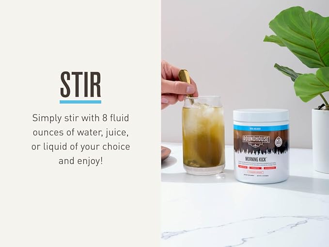 ROUNDHOUSE PROVISION Morning Kick, Zero Sugar Greens Superfood Powder Supplement with Ashwaganda, Collagen, Probiotics, Debloat Drink, (3 Pack, Strawberry Lemonade) by Chuck Norris