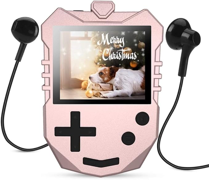 AGPTEK MP3 Player for Kids, Portable 8GB Music Player with Built-in Speaker, FM Radio, Voice Recorder, Expandable Up to 128GB, Rose Gold,K1