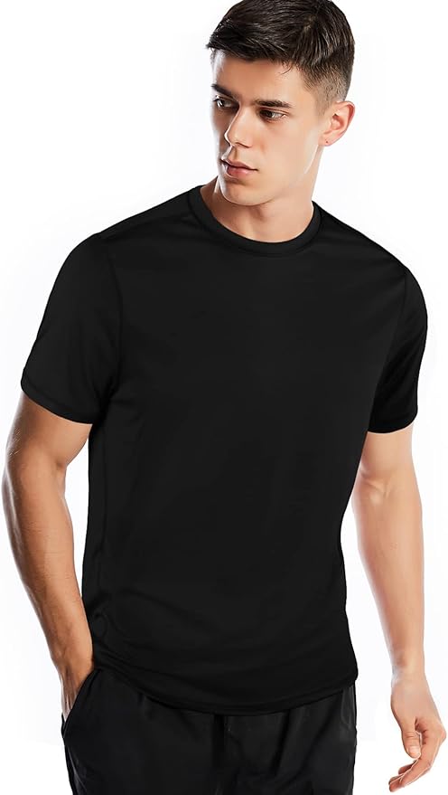 Zengjo Athletic Shirts for Men Short Sleeve Quick Dry Workout Running Gym Sport Exercise Tee Moisture Wicking