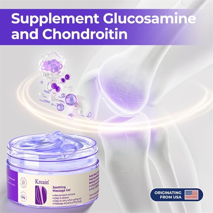 Soothing Massage Pain Relief Gel, Joint Purple Gel Cooling Soothes Cream for Knees, Hand Arthritis, Lumbar, Neck and Shoulders(3.5 Ounce, 5 Pack)