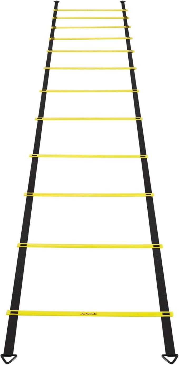 Juvale Agility Ladder Set - 20 ft Adjustable Ladder - 6 Yellow Disc Cones & Resistance Parachute - Football & Soccer Drills - Cones for Sports Training & Running Parachute Speed Training