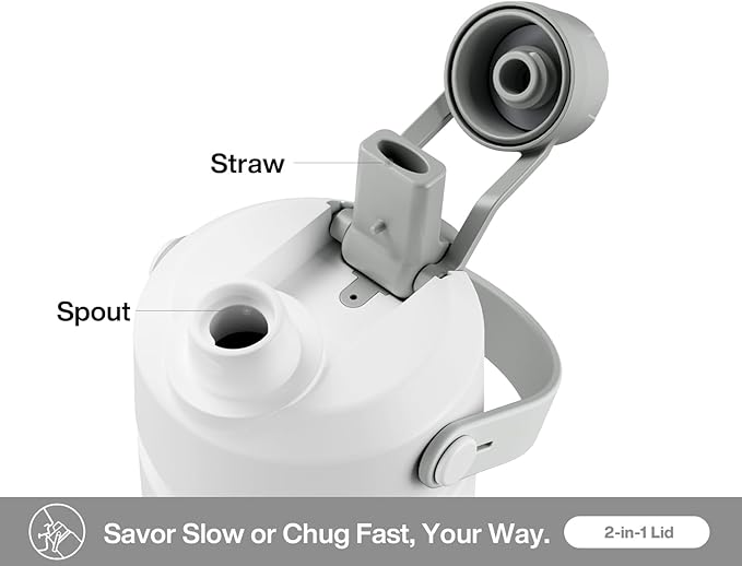 26 oz Insulated Water Bottle with 2-in-1 Straw and Spout Lid, Keep Cold 24H, Leak-Proof, Fits in Car Cup Holder, Stainless Steel Water Bottle for Sports, Travel, Gym, and School (Swamp Doodle)