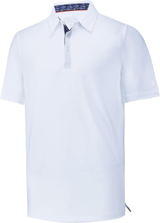 Mens Polo Shirts Short Casual Solid Stylish Dry Fit Performance Designed Collared Golf Polo Shirts for Men