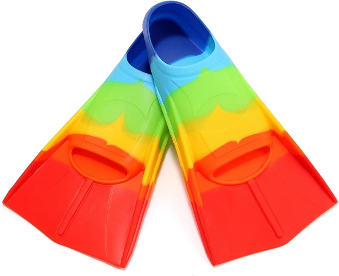 Kids Swim Fins,Short Kids Fins Youth Swimming Flippers for Lap Swimming Training for Children Girls Boys Beginners