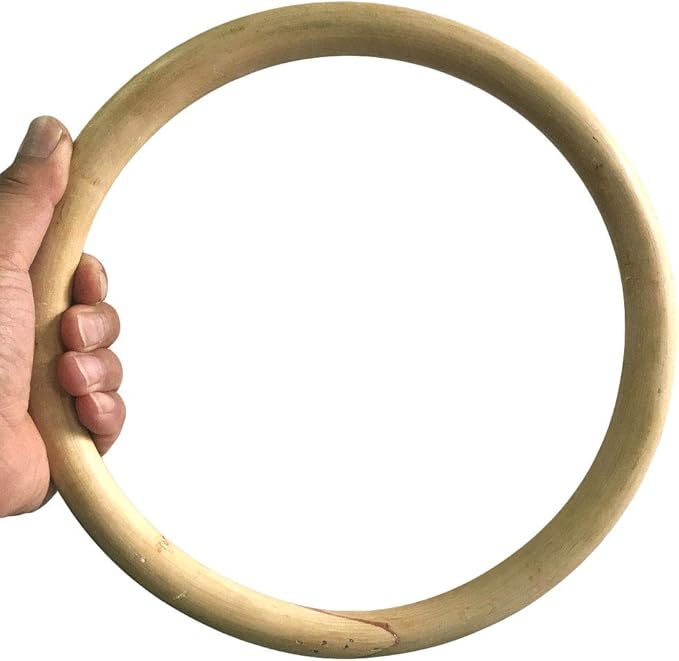 ZooBoo Wing Chun Rattan Ring - Natural Wood Rings Wing Tsun Kung Fu Legs Hand Strength Training Equipment Yewen Sau Sticky IP Man Siu Lum Kung Fu Rings - Rattan 11 inch