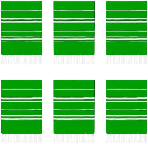 HAVLULAND Turkish Beach Towels Oversized -100% Turkish Cotton Super Soft Lightweight - Absorbent and Quick Drying Bath Towel - Sand Free Beach Towel - Turkish Towels for Adults (Green, 12 Pack)