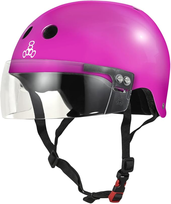 Triple Eight The Certified Sweatsaver Helmet with Visor for Roller Derby, Skateboarding and BMX
