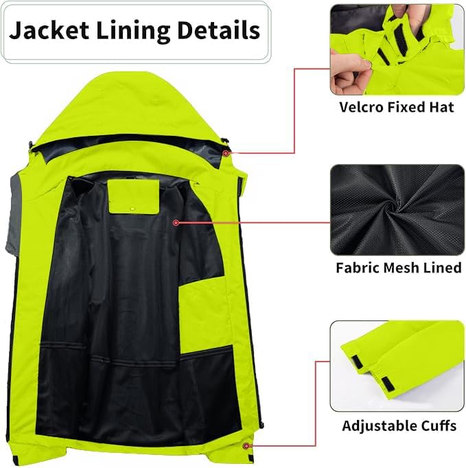 Mens Lightweight Waterproof Jacket Windproof Rain Hooded jackets for Running Hiking Cycling Travel M-7XL