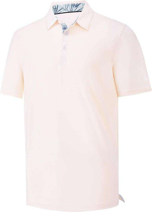 Mens Polo Shirts Short Casual Solid Stylish Dry Fit Performance Designed Collared Golf Polo Shirts for Men