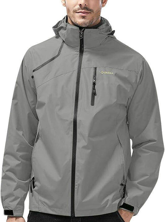 Mens Lightweight Waterproof Jacket Windproof Rain Hooded jackets for Running Hiking Cycling Travel M-7XL