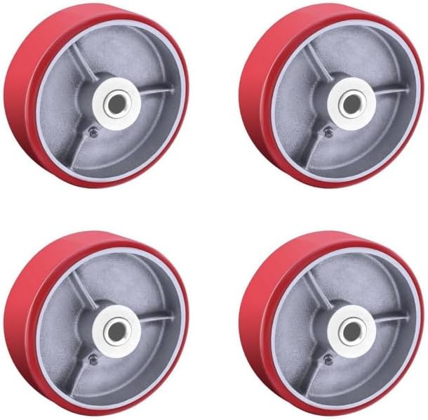 Heavy Duty Casters Wheels 4"5"6"8"DiameterX2"Width Industrial Caster Wheels Polyurethane Wheel with Capacity 800-1,500 lbs/pcs Used in,Trail Jack,Tool Box