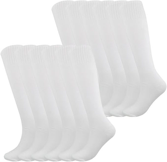 Fitliva Knee High Long Sports Socks Unisex Multicolor 3/6/12 Pairs