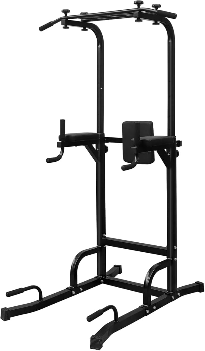 LSKSSNG Power Tower Dip Station Pull Up Bar for Home Office Gym, Multi-Function Workout Dip Station Power Tower for Full Body Strength Training Fitness Equipment, Pull Up Stand Holds Up to 440LBS
