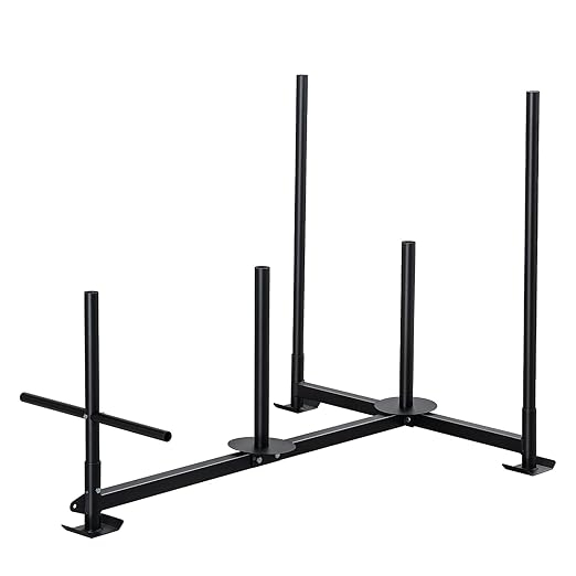 Weighted Training Pull Sled Fit for 1-2 Inch Plates, Sled Workout Equipment, Sport Power Sled for Athletic Exercise and Speed Improvement,300LB