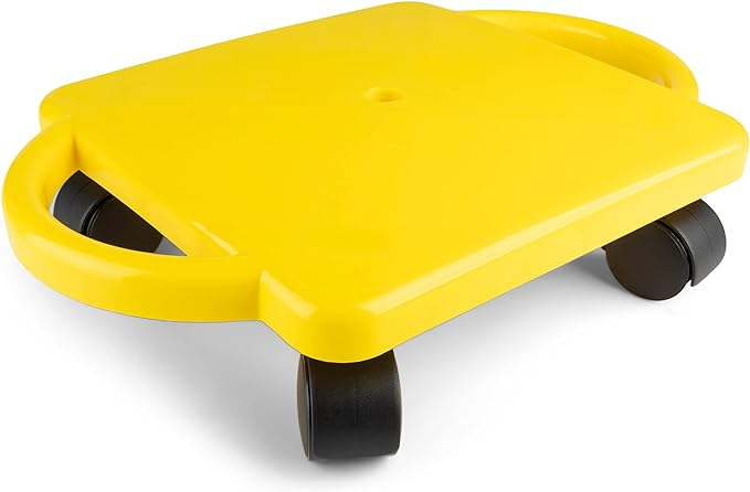 Champion Sports Scooter Board – Choice of Handles or No Handles, Durable Plastic Scooters for Youth Gym & PE Class, Indoor & Outdoor Play, Non-Marring Wheels, Multiple Sizes & Colors