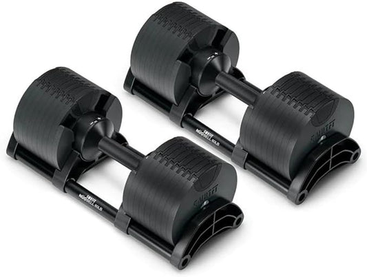 SMRTFT NUOBELL Adjustable Dumbbells | The Original All-in-One NUOBELL Adjustable Dumbbell Set | Feel Real Like Traditional Dumbbells | Highly Durable | Best 2 Year Warranty