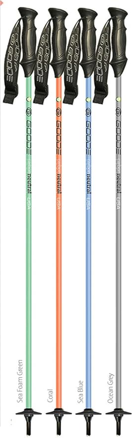 GOODE Carbon Neutral Ski Poles – Ultra-Lightweight & Durable Eco-Friendly Composite – High-Performance Shock Absorbing Downhill Ski Poles for Men & Women - Pair