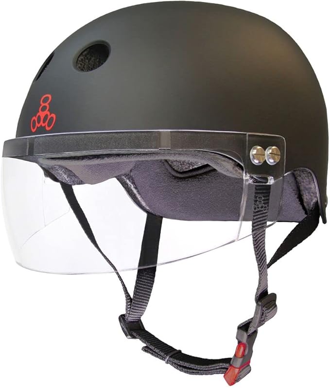 Triple Eight The Certified Sweatsaver Helmet with Visor for Roller Derby, Skateboarding and BMX