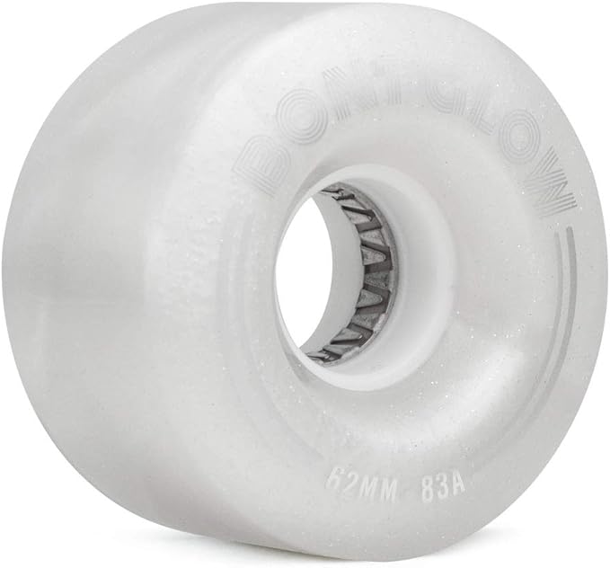 Bont Skates - Glow Light Up LED Quad Roller Skate Wheels - Recreational Street Outdoor Skating - 62x35mm 83A - Set of 4 Wheels (Pearl White)