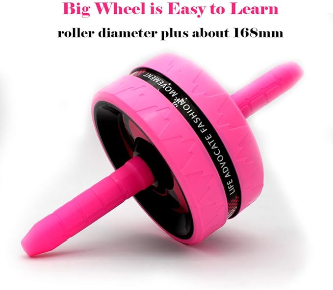 BiJun Ab Roller Wheel for Abs Workout - Complete Home Gym Set with AB Wheel Roller, Knee Mat, and Jump Rope (Pink)