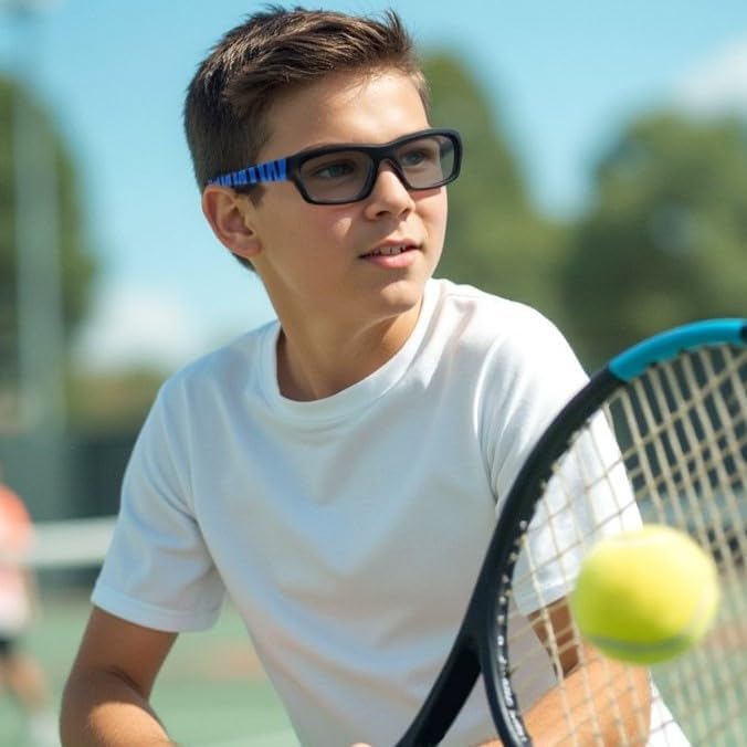 BLUE CUT Sports Protection Goggles, Photochromic Lenses Safety Glasses for Basketball, Pickleball and Outdoor Sports