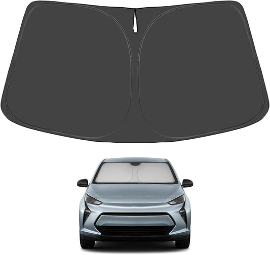Proadsy 2025 Upgrade Windshield Sunshade Custom Fit 2017-2024 2025 Chevrolet Chevy Bolt EV LT, Premier Hatchback Reflective Heat Sun UV Protector Foldable Front Window Shade Accessories