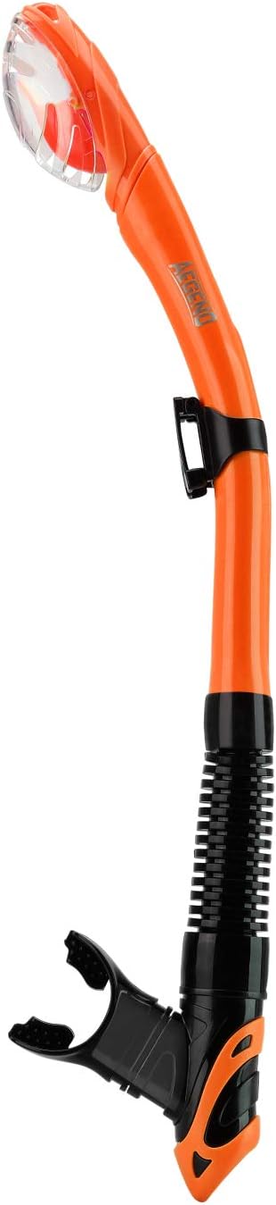 Aegend Dry Snorkel, Dive Mask Easy-Breath Free Diving Snorkel for Snorkeling Scuba Diving Freediving Swimming, with Top Dry Valve and Food-Grade Silicone Mouthpiece